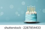 Birthday cake with blue...