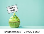 Cupcake with Bake Sale sign