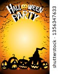 halloween party poster template ... | Shutterstock . vector #1356347633