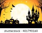 halloween party card template   ... | Shutterstock . vector #401790160