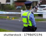Small photo of Gardai cordon off the scene of an criminal incident in Dublin, Ireland on August 10th, 2020