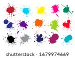 color ink splashes. grunge... | Shutterstock .eps vector #1679974669