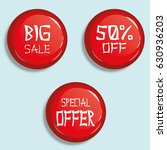set of glossy sale buttons or... | Shutterstock .eps vector #630936203