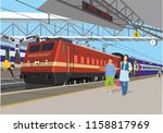 indian railway station... | Shutterstock .eps vector #1158817969