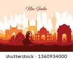 illustration of Famous Indian monument and Landmark