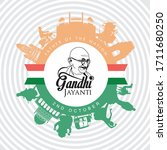 illustration of gandhi jayanti... | Shutterstock .eps vector #1711680250