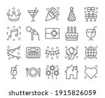 happy birthday icon. party line ... | Shutterstock .eps vector #1915826059