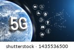 earth 5g network iot inter...... | Shutterstock . vector #1435536500