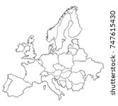 doodle europe map vector | Shutterstock .eps vector #747615430