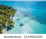 Aerial View Of Saona Island In...