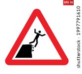 unstable cliff edge warning... | Shutterstock .eps vector #1997791610