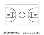 basketball court in line style. ... | Shutterstock .eps vector #2161788153