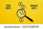 Small photo of Fixed and variable costs difference is shown using a text