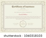 certificate health insurance... | Shutterstock .eps vector #1060318103