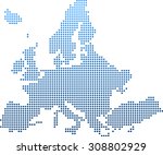 map of europe | Shutterstock .eps vector #308802929