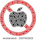 vector stop apple icon collage. ... | Shutterstock .eps vector #2107422023
