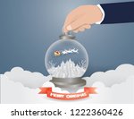 merry christmas concept hand ... | Shutterstock .eps vector #1222360426