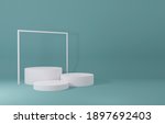 white cylinder product stand in ... | Shutterstock . vector #1897692403
