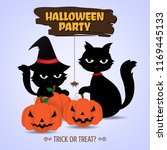 design of halloween party text... | Shutterstock .eps vector #1169445133