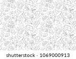 vector vehicle pattern. vehicle ... | Shutterstock .eps vector #1069000913