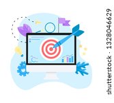 target with an arrow on desktop ... | Shutterstock .eps vector #1328046629