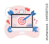 target with an arrow on monitor ... | Shutterstock .eps vector #1445307113
