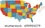 united states map with state... | Shutterstock .eps vector #690904279