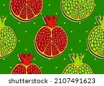 pomegranate fruit seamless... | Shutterstock .eps vector #2107491623