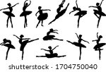 ballerina silhouette ballet... | Shutterstock .eps vector #1704750040