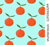 seamless pattern with mandarine ... | Shutterstock .eps vector #1293563299