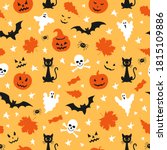 halloween seamless pattern with ... | Shutterstock .eps vector #1815109886