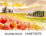Landscape With Cypress Trees ...