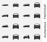 set of various cars front and... | Shutterstock .eps vector #746523169