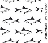 seamless fish pattern. nature... | Shutterstock . vector #1917471920