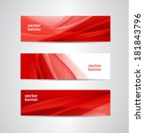 Set Of Vector Abstract Wavy Red ...