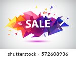 vector sale faceted 3d banner ... | Shutterstock .eps vector #572608936