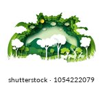 save the world with ecology and ... | Shutterstock .eps vector #1054222079