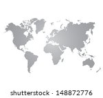 gray world map on white... | Shutterstock . vector #148872776
