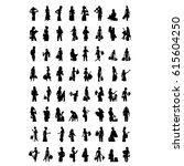 set of sihouette women vector | Shutterstock .eps vector #615604250