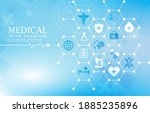 abstract vector medical icons... | Shutterstock .eps vector #1885235896