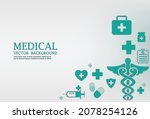 white vector medical background ... | Shutterstock .eps vector #2078254126