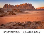 Beautiful mountain range in Wadi Rum, Jordan