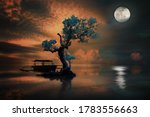 Amazing Tree Under The Moonlight