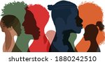 silhouette profile group of men ... | Shutterstock .eps vector #1880242510