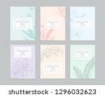 tropical floral templates with... | Shutterstock .eps vector #1296032623