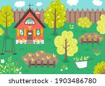 vector garden scene with trees  ... | Shutterstock .eps vector #1903486780