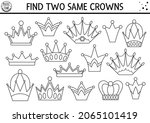 find two same crowns. black and ... | Shutterstock .eps vector #2065101419