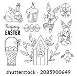 Vector Black And White Easter...