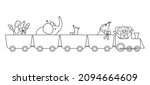 vector black and white train... | Shutterstock .eps vector #2094664609