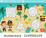 Pirate Maze For Kids. Treasure...